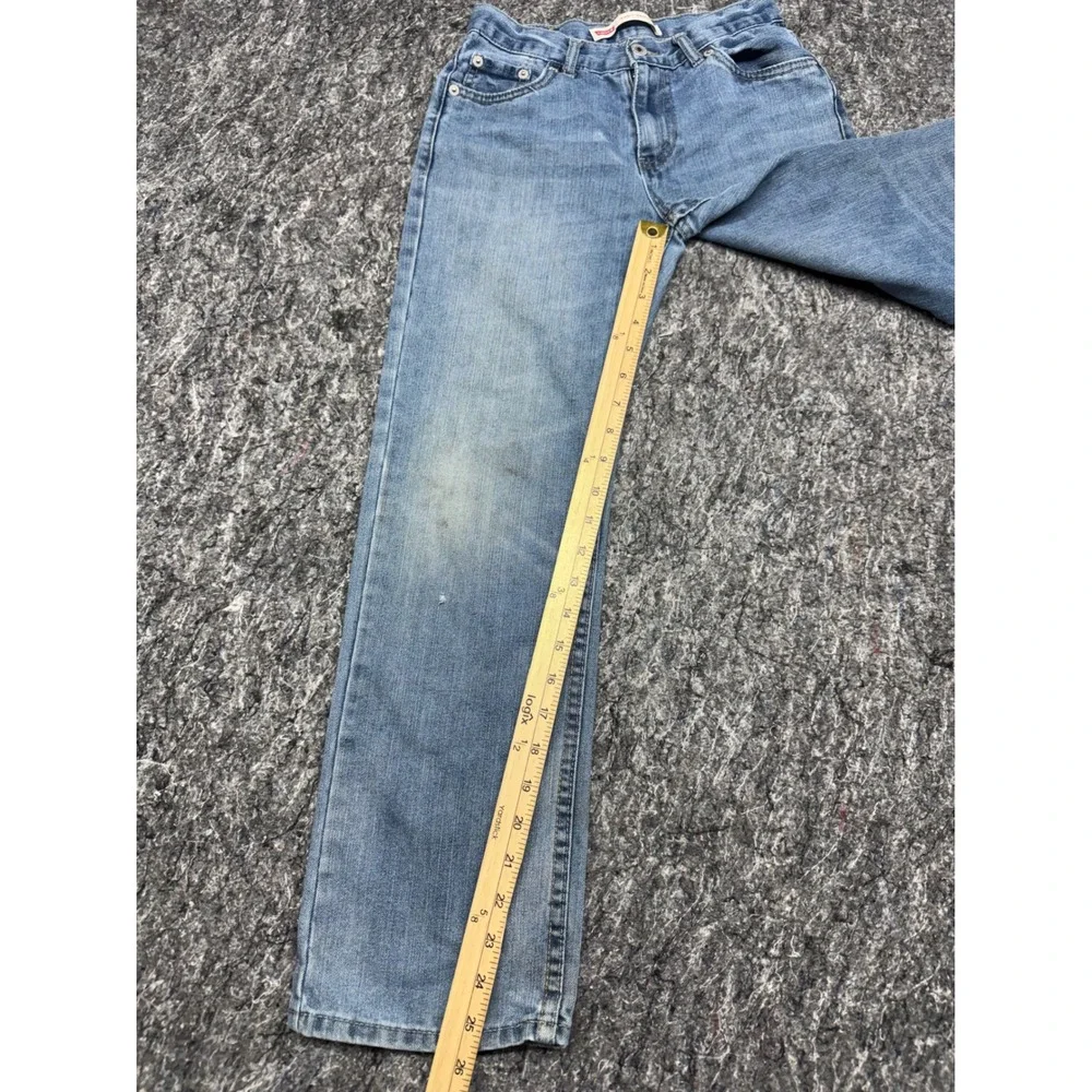 Levis 505 Regular Fit Boys Jeans Light Wash Slim 14 25x27 Blue Denim